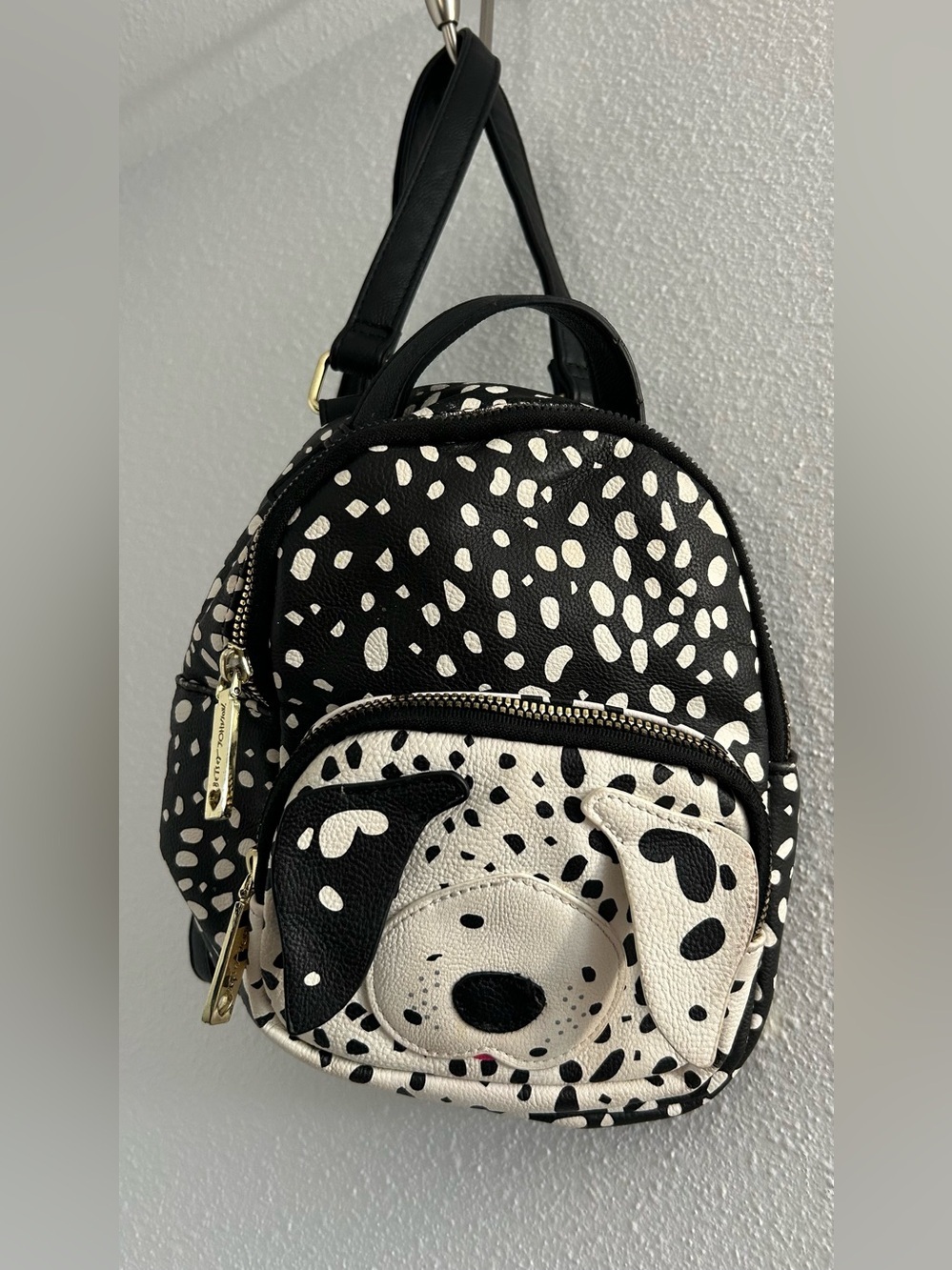 Betsey Johnson Black and White Dalmatian Mini Backpack